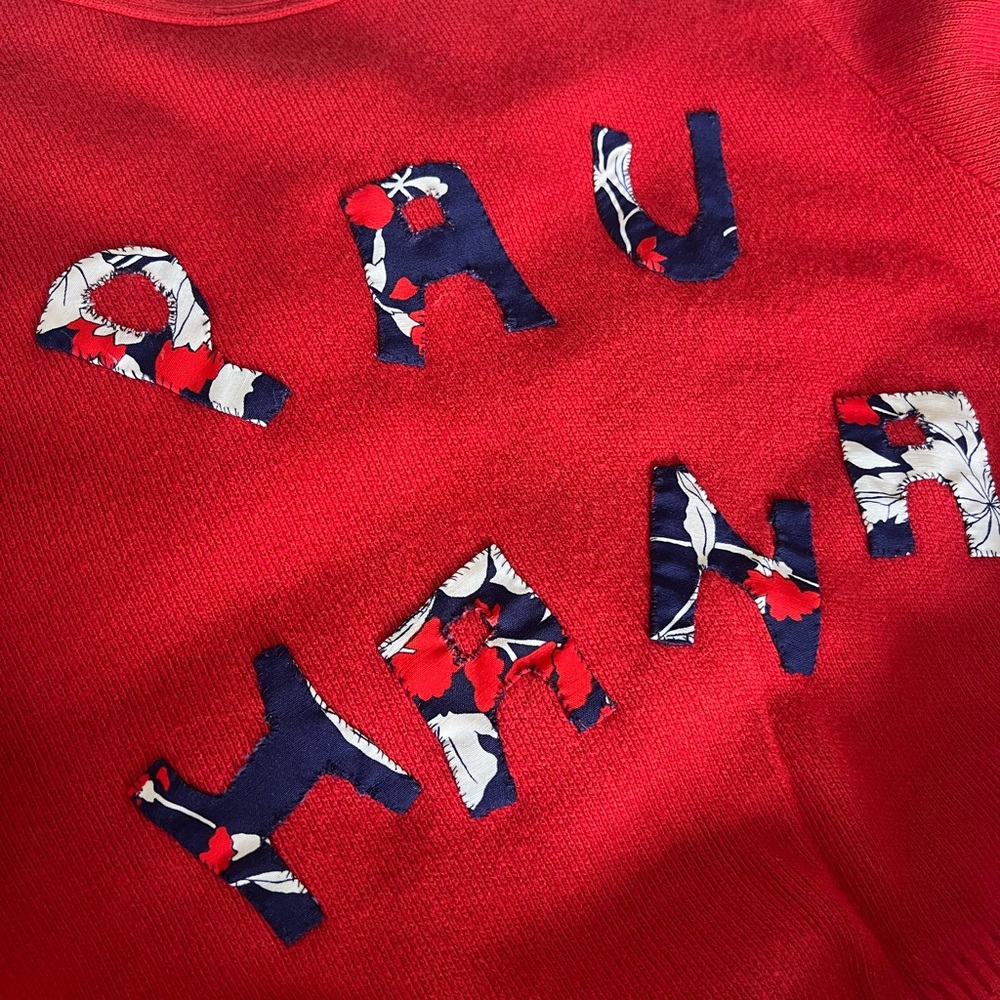 Vintage American Airlines uniform Red Sweater Pau Hana Hawaiiana Hawaii upcycled - Picture 5 of 8